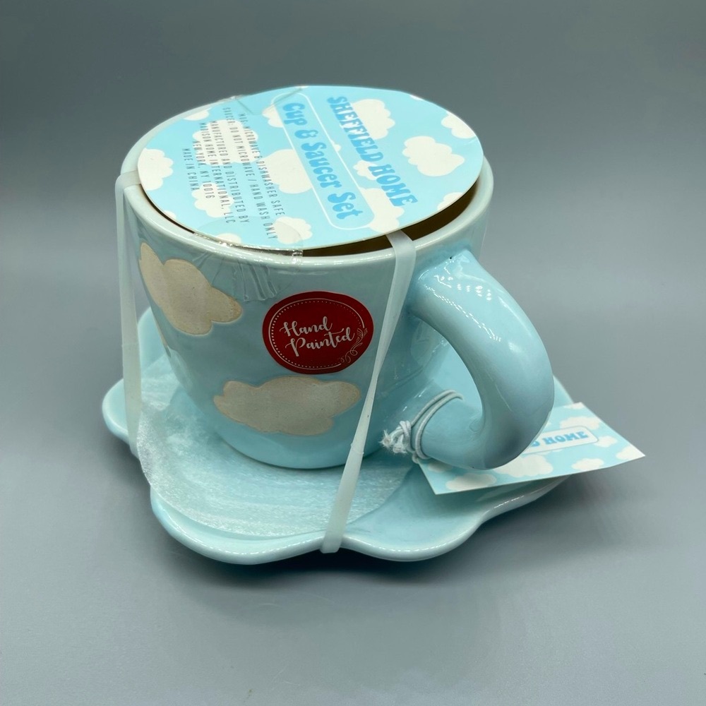 Blue Cloud Cup and Saucer Set, NWT☁️☕️